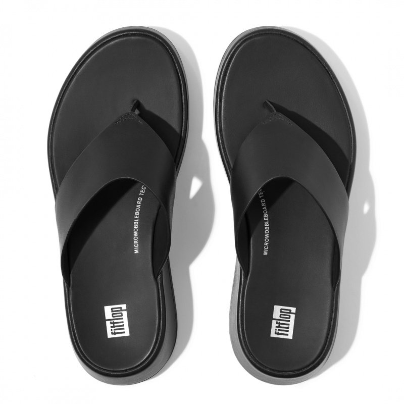 Women's Fitflop F-Mode Toe Thongs Thongs Black | ZA-41GFYCLQA