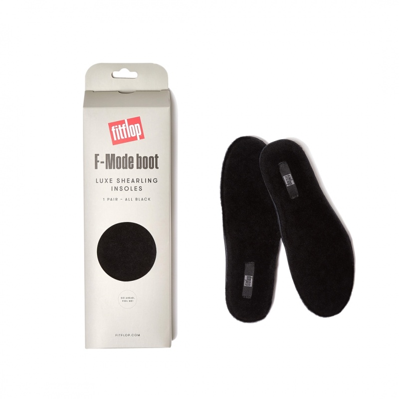 Women's Fitflop F Mode Shearling Boots Insoles Black | ZA-04VTGQPIJ