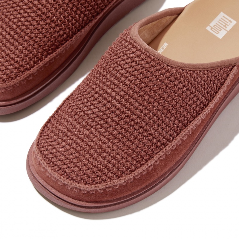 Women's Fitflop Gen-Ff Polyester Knit Cotton Mules Brown | ZA-54QXFTYSI