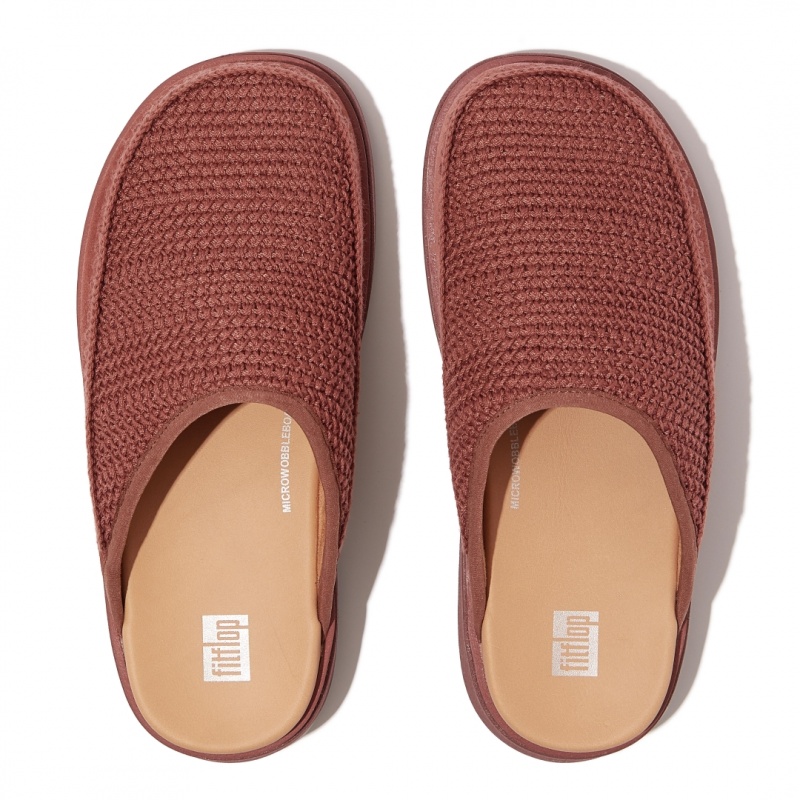 Women's Fitflop Gen-Ff Polyester Knit Cotton Mules Brown | ZA-54QXFTYSI