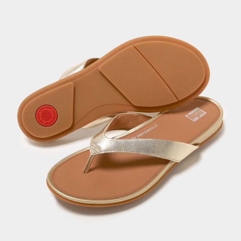 Women's Fitflop Gracie Flip Flops Silver | ZA-67TAJCXYE