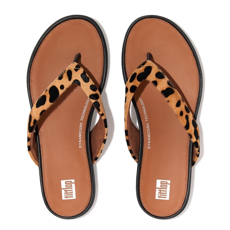 Women's Fitflop Gracie Leopard Print Flip Flops Leopard | ZA-53YKMWUBS