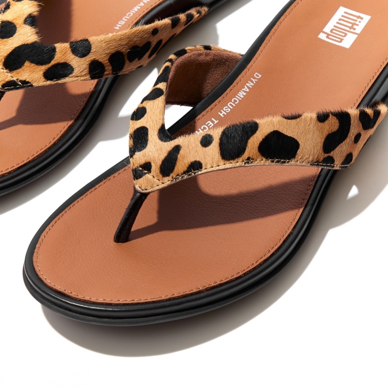 Women's Fitflop Gracie Leopard Print Flip Flops Leopard | ZA-53YKMWUBS