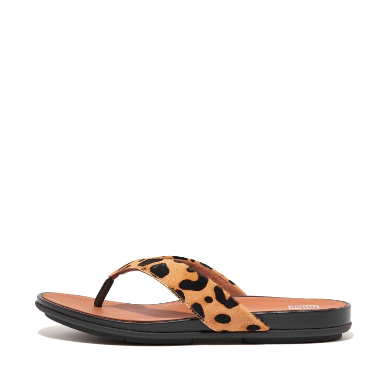 Women\'s Fitflop Gracie Leopard Print Flip Flops Leopard | ZA-53YKMWUBS