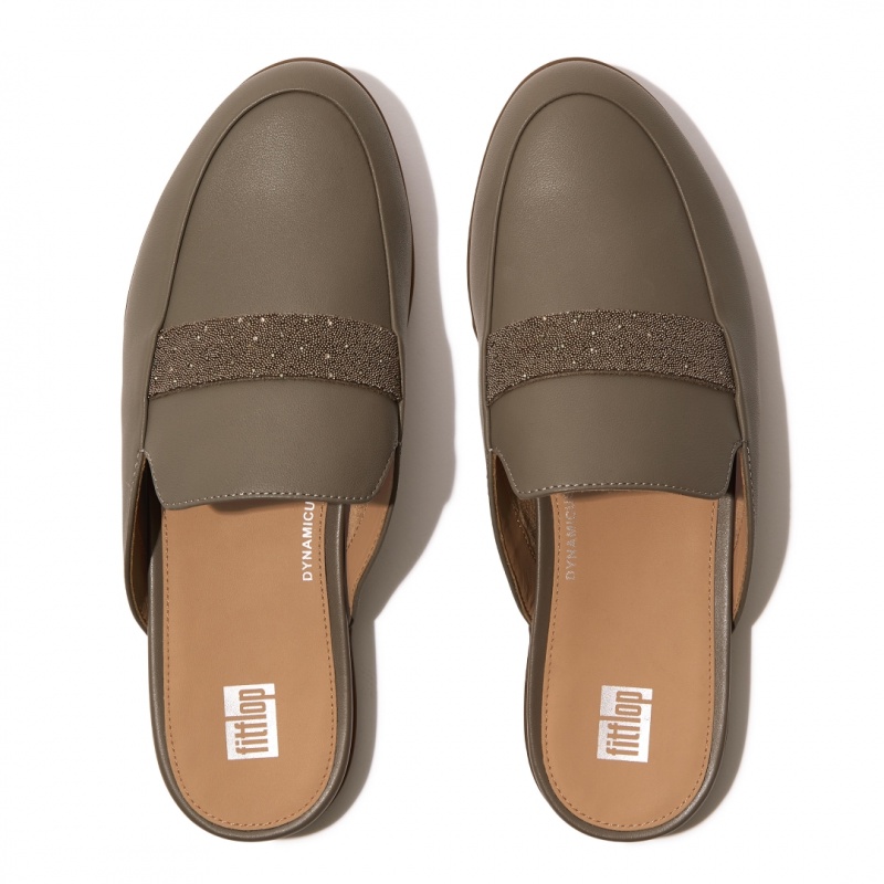 Women's Fitflop Gracie Microfibre Mules Beige | ZA-61BKVFXDP