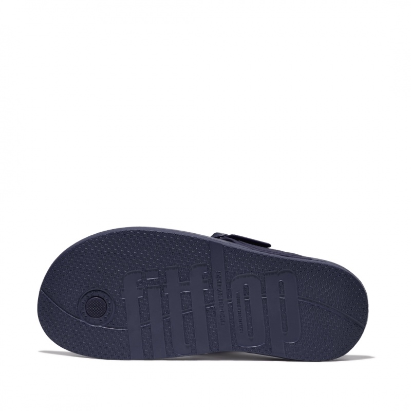 Women's Fitflop Iqushion Adjustable Buckle Flip Flops Navy | ZA-28QONDFEY