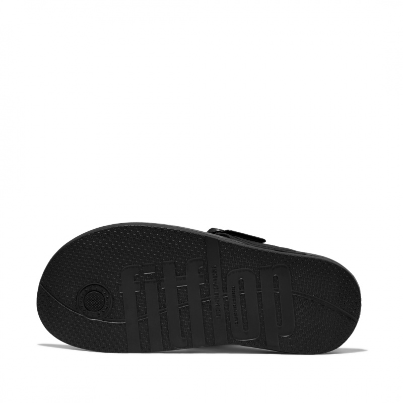 Women's Fitflop Iqushion Adjustable Buckle Flip Flops Black | ZA-02BIJTPUR