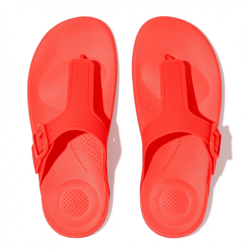 Women's Fitflop Iqushion Adjustable Buckle Flip Flops Flip Flops Orange | ZA-74LGYIKDU