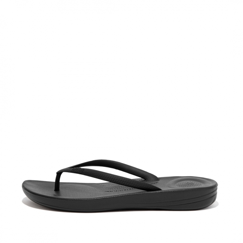 Women\'s Fitflop Iqushion Ergonomc Flip Flops Black | ZA-49XAZTWNB