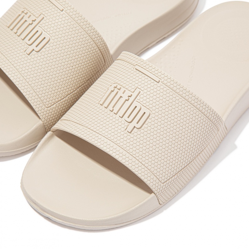 Women's Fitflop Iqushion Rubber Slides Slides White | ZA-14HNODWTZ