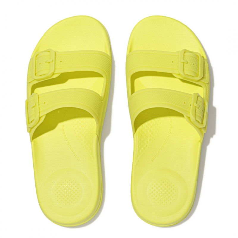 Women's Fitflop Iqushion Rubber Tpu Slides Slides Light Green | ZA-12GNPWJHT