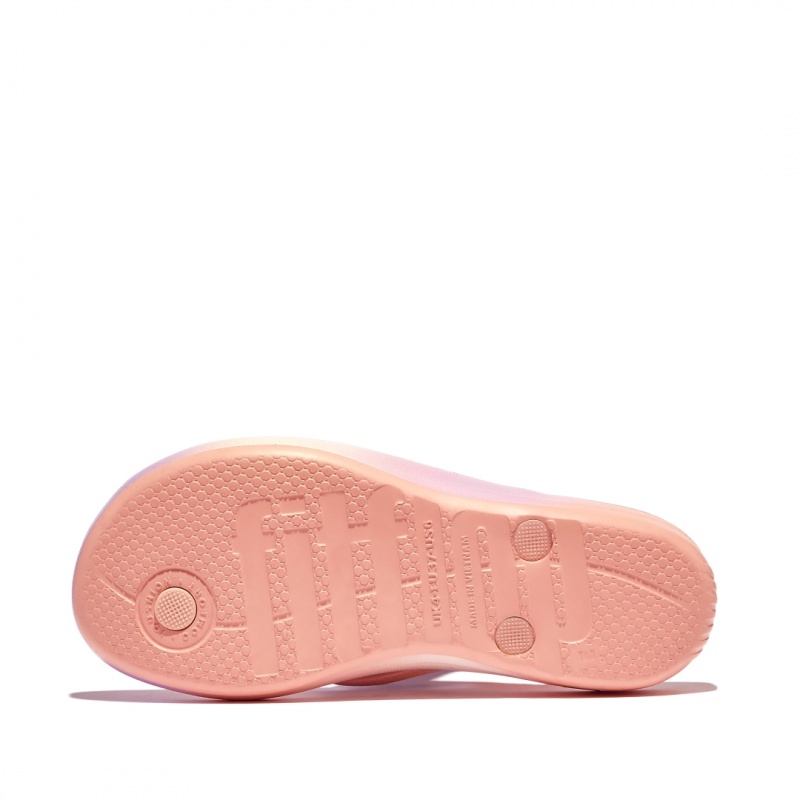 Women's Fitflop Iqushion Snake Embossed Rubber Tpu Flip Flops Pink | ZA-54NZGOJSF