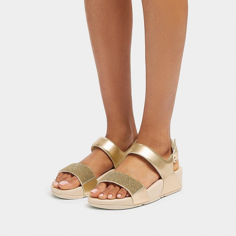 Women's Fitflop Lulu Leather Back-Strap Sandals Rose Gold | ZA-01GACZRWN