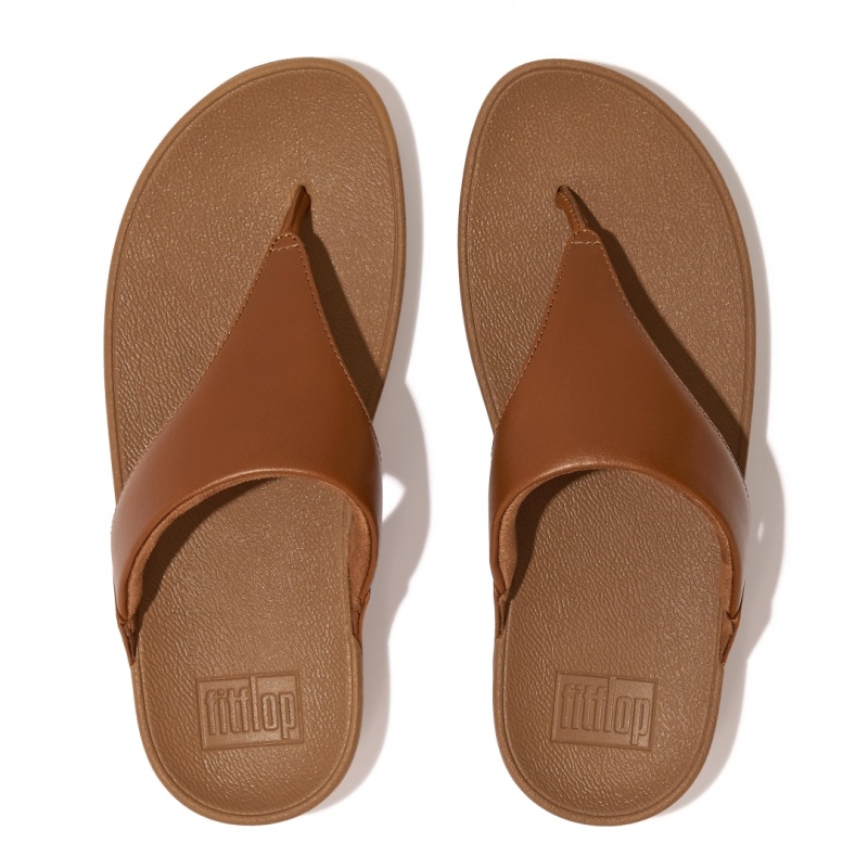 Women's Fitflop Lulu Leather Toe-Post Sandals Brown | ZA-82BIZGLWV