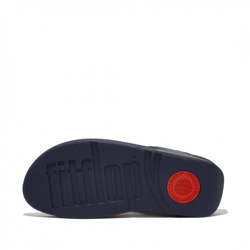 Women's Fitflop Lulu Leather Toe-Post Sandals Navy | ZA-92KRMWJBL