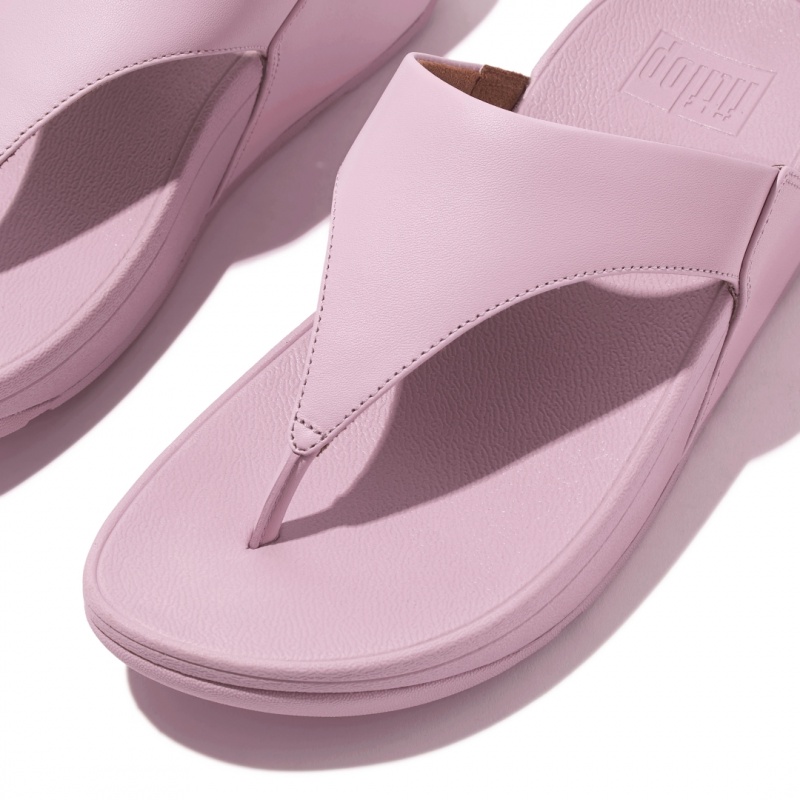 Women's Fitflop Lulu Leather Toe-Post Sandals Pink | ZA-28KCTIEAF