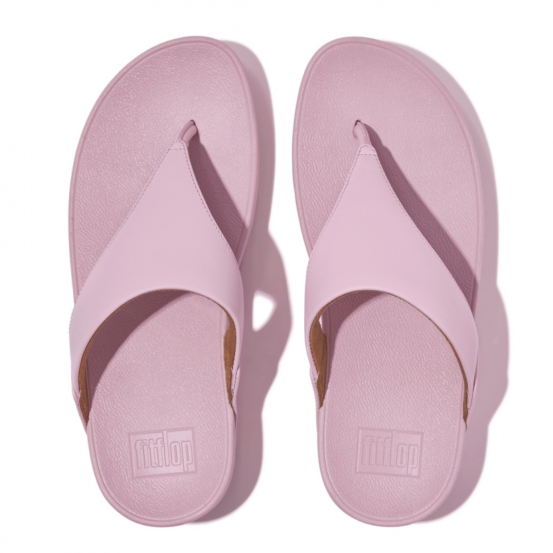 Women's Fitflop Lulu Leather Toe-Post Sandals Pink | ZA-28KCTIEAF