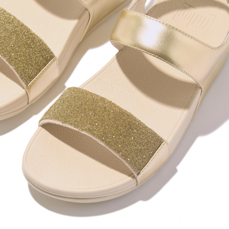 Women's Fitflop Lulu Microfibre Faux Leather (Pu) Back-Strap Sandals Gold | ZA-53UWCZIQA