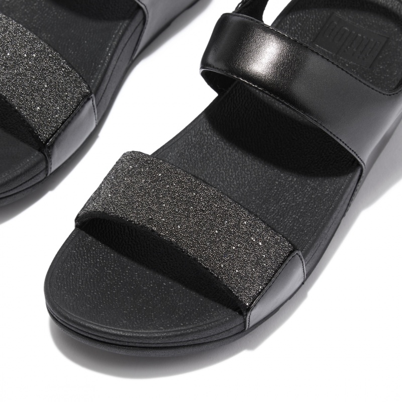 Women's Fitflop Lulu Microfibre Faux Leather (Pu) Back-Strap Sandals Black | ZA-80HMOYATJ