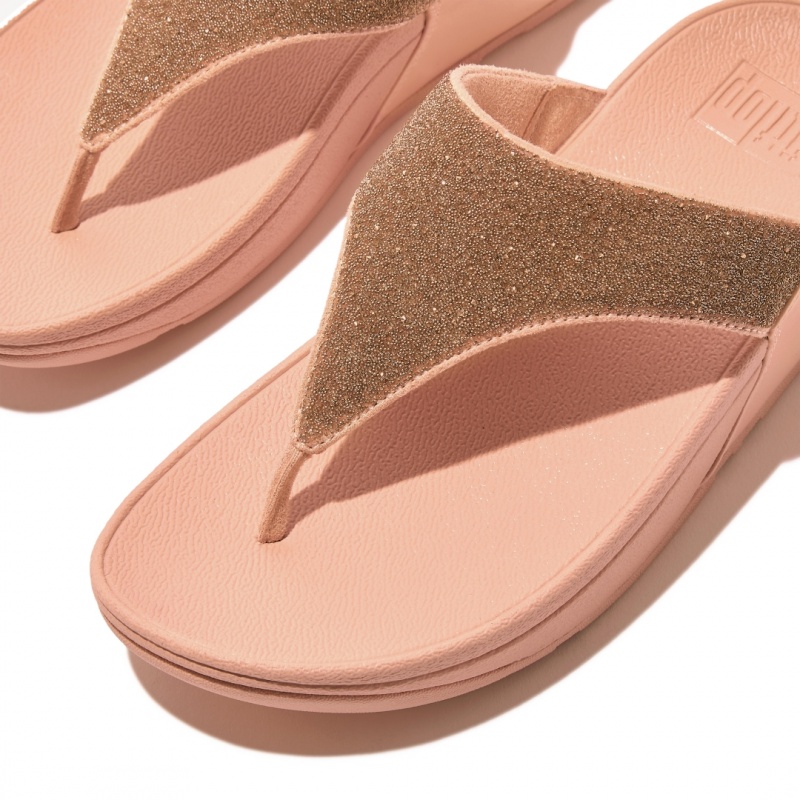 Women's Fitflop Lulu Microfibre Faux Leather (Pu) Thongs Toe-Post Sandals Pink | ZA-90LZCUWGA