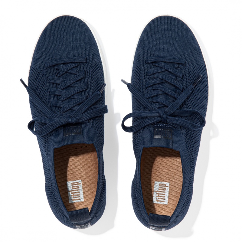 Women's Fitflop Rally E01 Multi Knit Sneakers Navy | ZA-50SLHZKDM