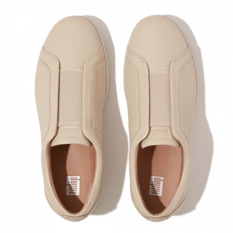 Women's Fitflop Rally Elastic Sneakers Beige | ZA-80IECKNOJ