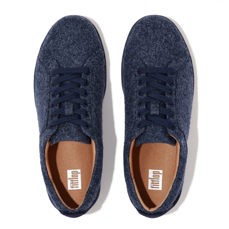 Women's Fitflop Rally Merino Wool Sneakers Navy | ZA-02DIFHKAN