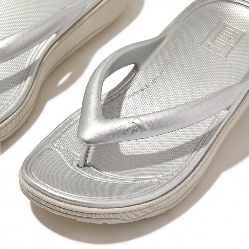 Women's Fitflop Relieff Eva Tpu Thongs Toe-Post Sandals Silver | ZA-28PEURLWC