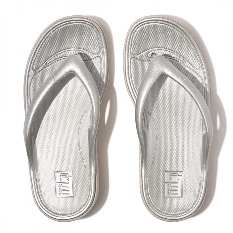 Women's Fitflop Relieff Eva Tpu Thongs Toe-Post Sandals Silver | ZA-28PEURLWC