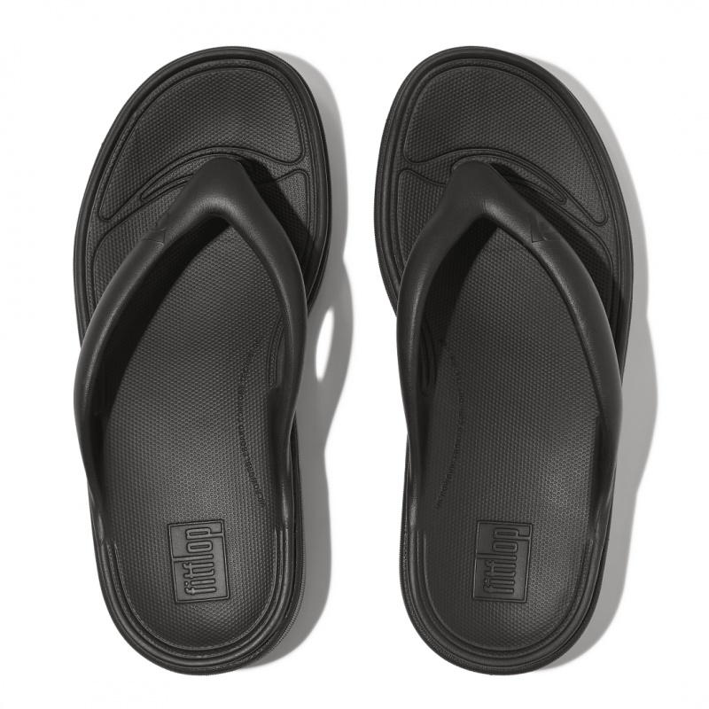 Women's Fitflop Relieff Eva Tpu Thongs Toe-Post Sandals Black | ZA-27QYKBRCT