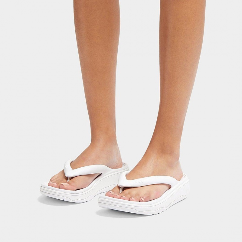 Women's Fitflop Relieff Eva Tpu Thongs Toe-Post Sandals White | ZA-08BWCMUPG