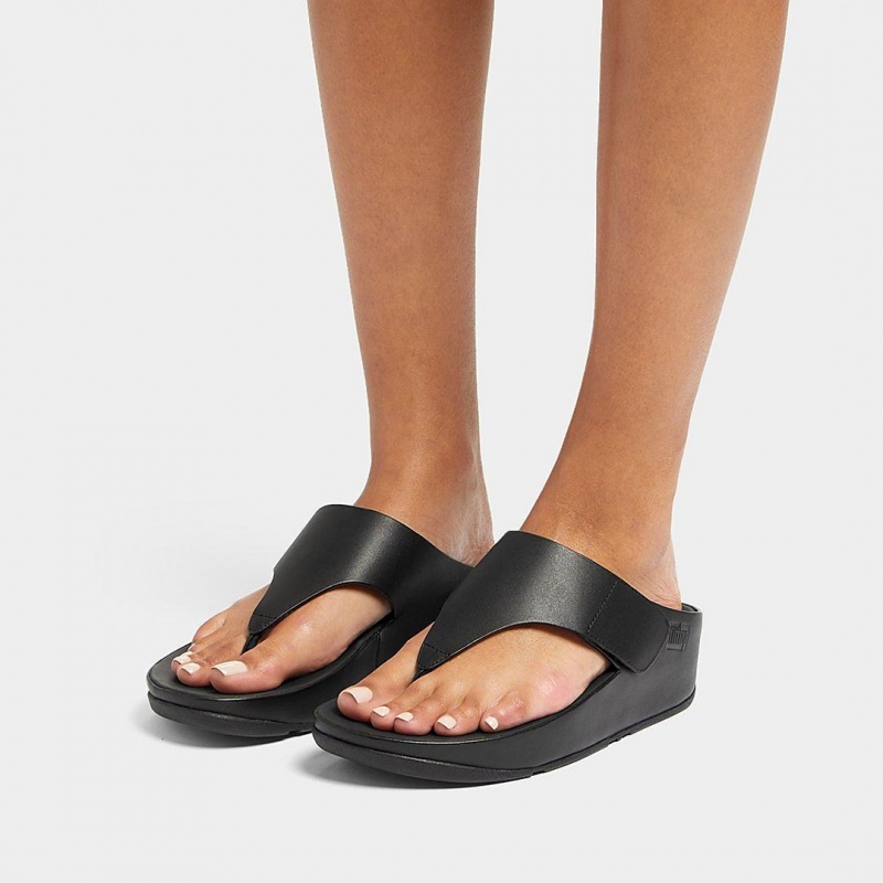 Women's Fitflop Shuv Toe Thongs Thongs Black | ZA-65EVOMPZC