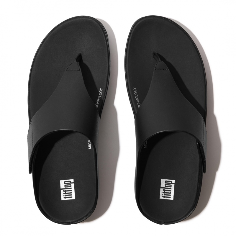 Women's Fitflop Shuv Toe Thongs Thongs Black | ZA-65EVOMPZC