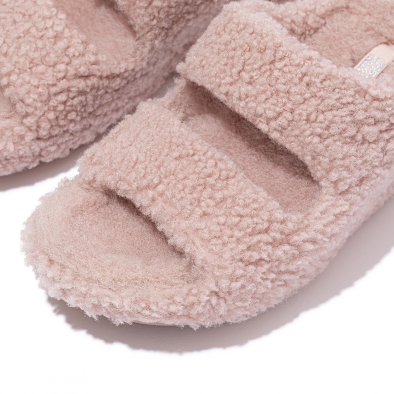 Women's Fitflop Shuv Wool Shearling Slippers Pink | ZA-74ICAFOMG