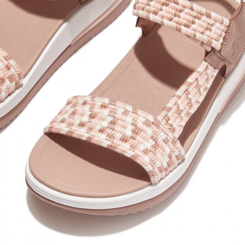 Women's Fitflop Surff Cotton Webbing Back Strap Sandals Beige | ZA-73HWESAVT