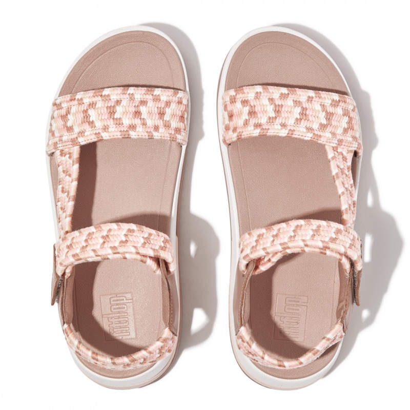 Women's Fitflop Surff Cotton Webbing Back Strap Sandals Beige | ZA-73HWESAVT