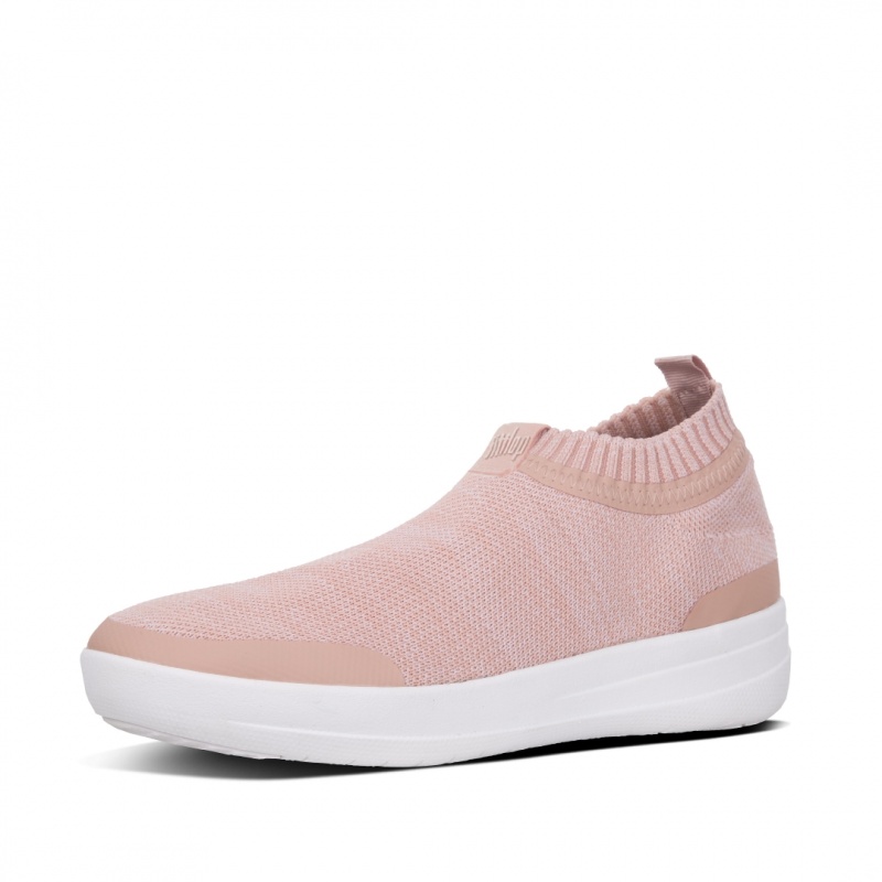 Women's Fitflop Uberknit Nylon Mix Knit Tpu Rubber Sneakers Pink | ZA-83VUDMTGA