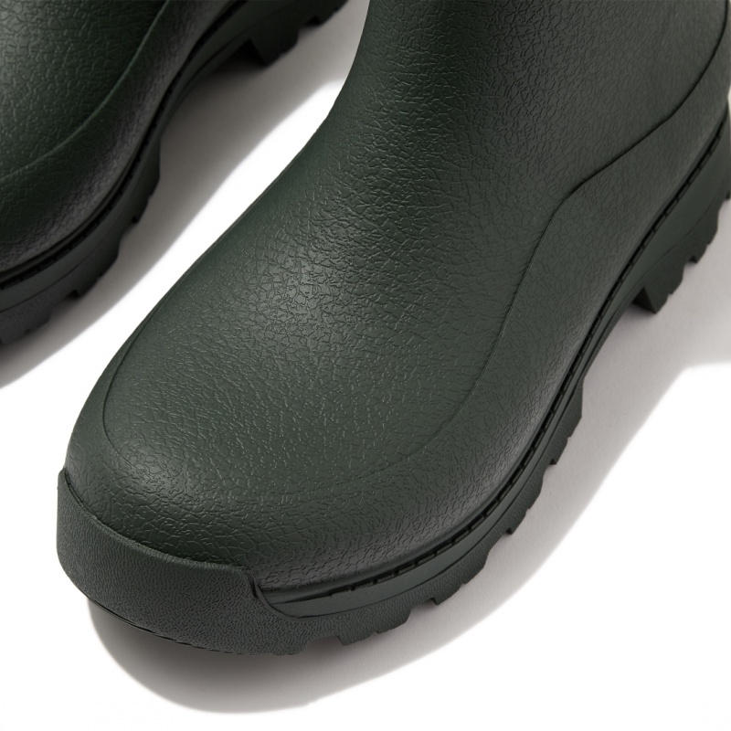 Women's Fitflop Wonderwelly Atb Natural Mix Welly Rubber Boots Deep Green | ZA-13BHMQORD