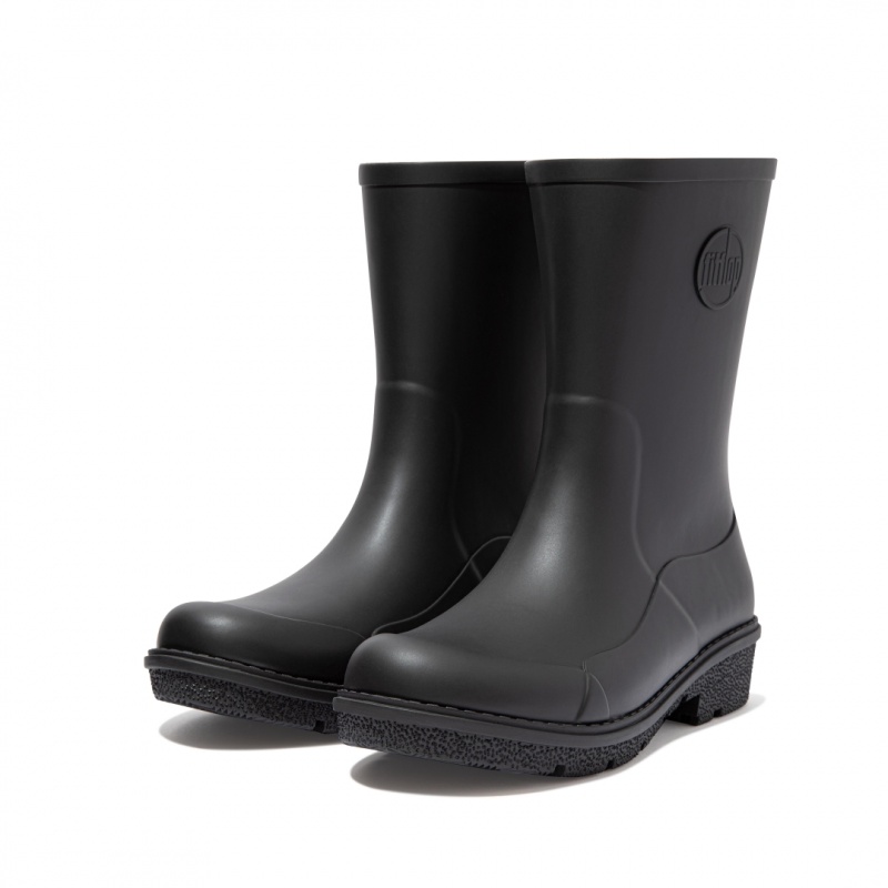 Women's Fitflop Wonderwelly Rain Boots Black | ZA-42ITUVXHS