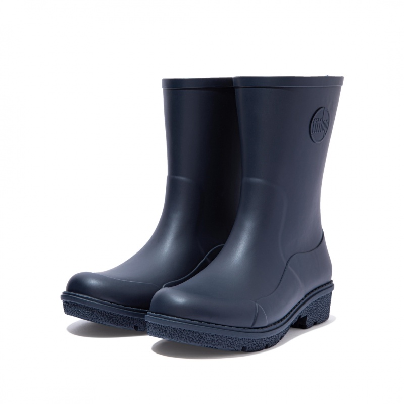 Women's Fitflop Wonderwelly Rain Boots Navy | ZA-40PMFVSJW