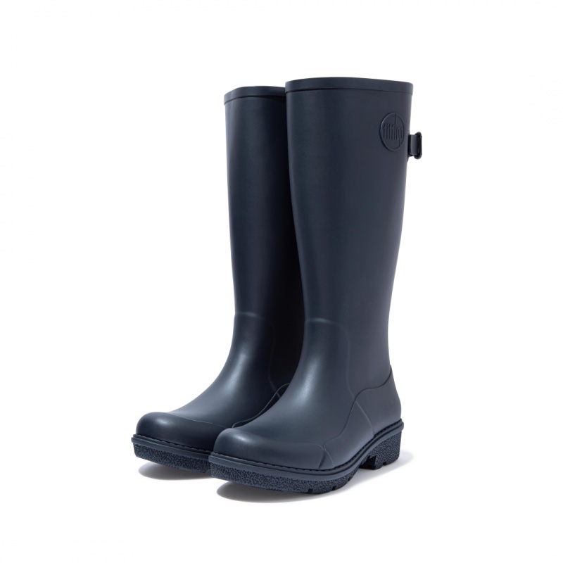 Women's Fitflop Wonderwelly Rubber Boots Navy | ZA-90PEGMNKX